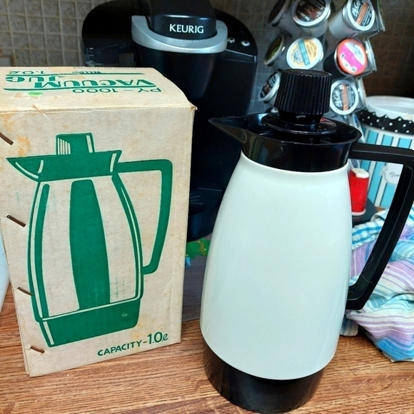 Vintage* 60s/70s Thermos Vacuum Sealed 1 L Beverage Jug - Picture 1 of 6